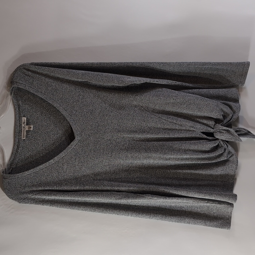 Express One Eleven Gray V-Neck Side Tie Long Sleeve Sweater Shirt Size M Medium - Picture 5 of 5